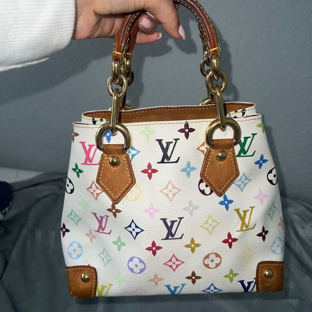 Louis Vuitton Rare Murakami multicolor Audra blanc white bag purse